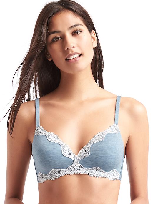 Image number 6 showing, Breathe wireless lace-trim bra