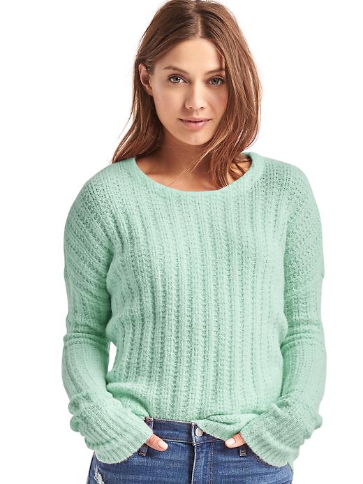 View large product image 1 of 1. Ribbed crewneck sweater
