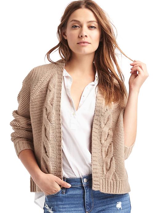 View large product image 1 of 1. Cozy cable knit shrug