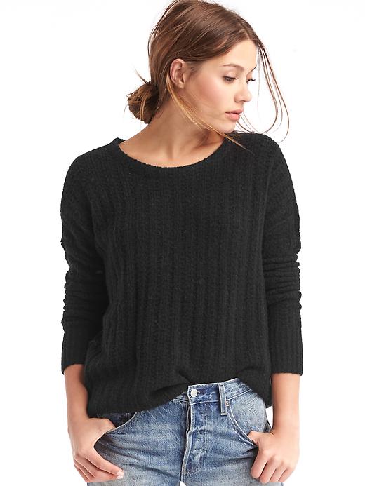 View large product image 1 of 1. Ribbed crewneck sweater