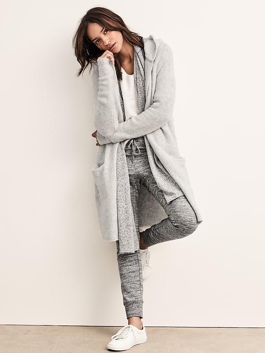 Image number 2 showing, Long hooded cardigan