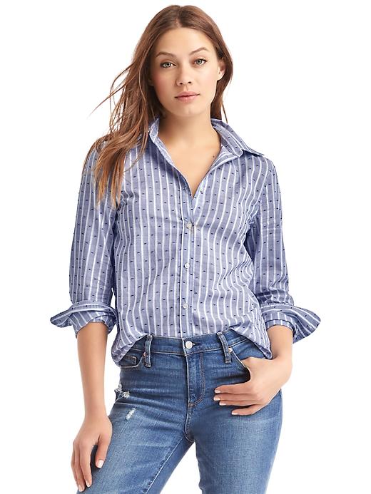 Image number 1 showing, New fitted boyfriend pinstripe shirt