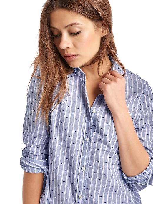 Image number 5 showing, New fitted boyfriend pinstripe shirt