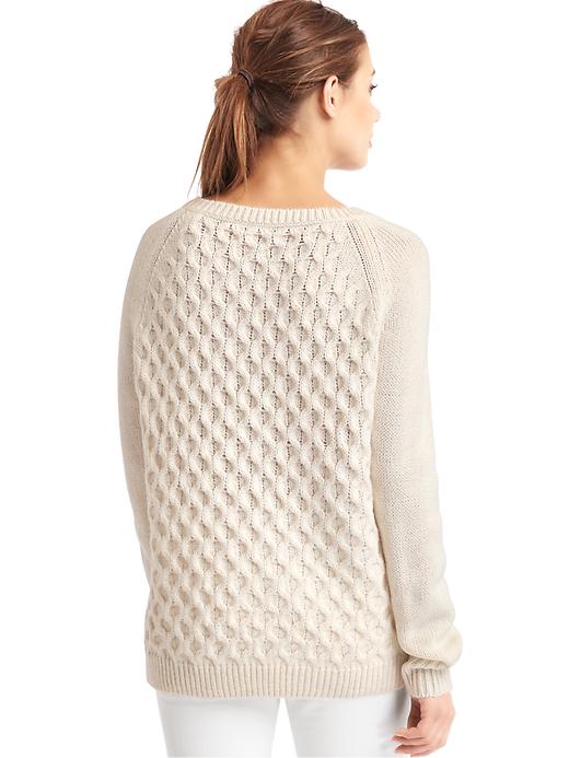 Image number 2 showing, Honeycomb cable knit sweater