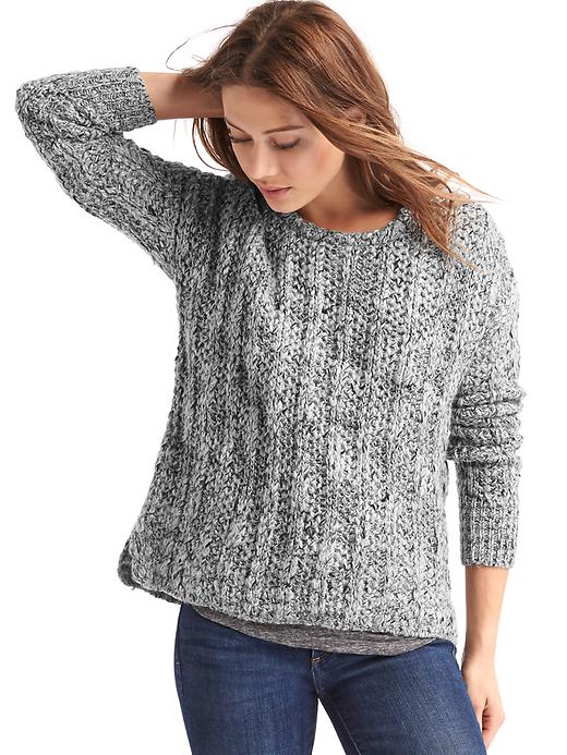 Image number 1 showing, Marled chunky crewneck sweater