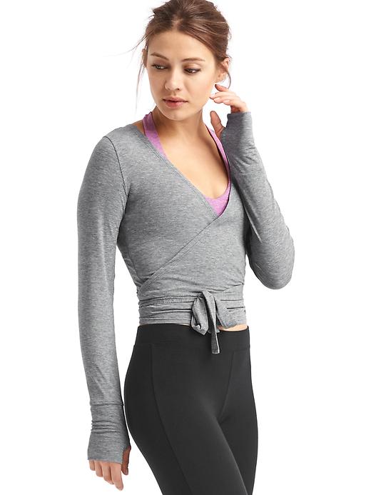 View large product image 1 of 6. GapFit Breathe barre wrap top
