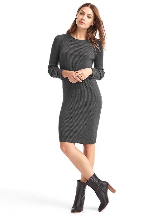 Image number 3 showing, Ribbed long sleeve dress