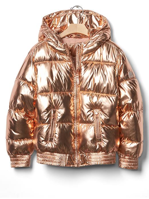 Image number 1 showing, Rose gold puffer