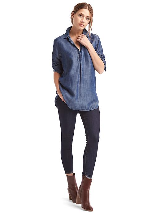 Image number 3 showing, TENCEL&#153 boyfriend popover tunic