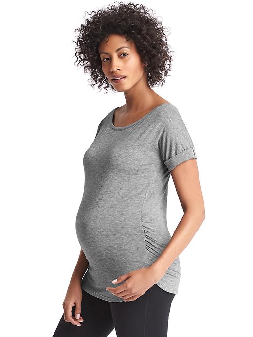 View large product image 1 of 1. Maternity GapFit Breathe rolled dolman tee
