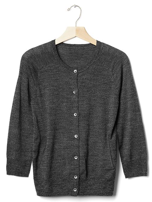 Image number 6 showing, Crewneck Cardigan Sweater in Merino Wool