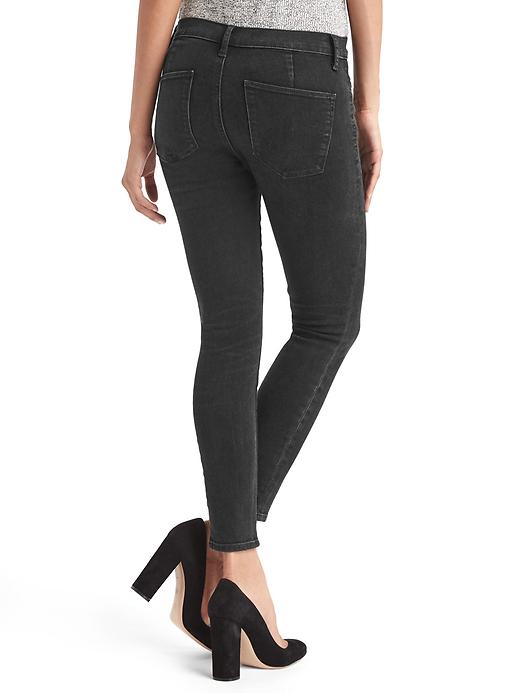 Image number 2 showing, Mid rise zip pocket true skinny ankle jeans