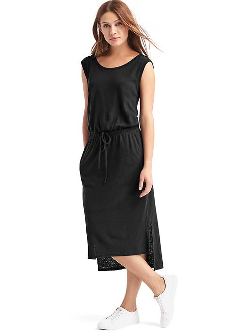 Image number 7 showing, Linen-cotton hi-lo tank dress