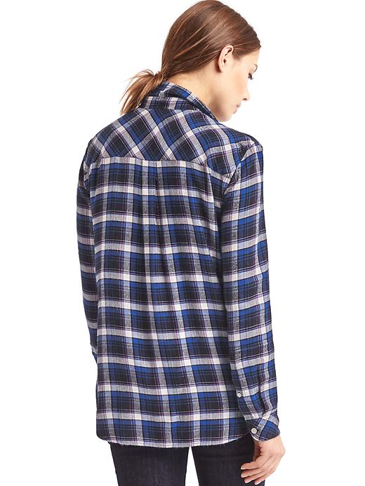 Image number 2 showing, Soft plaid combo boyfriend shirt