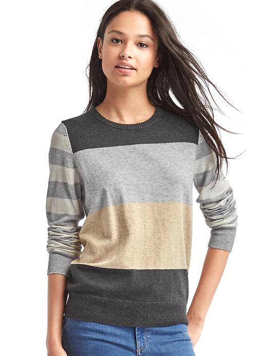 Image number 1 showing, Stripe colorblock pullover sweater