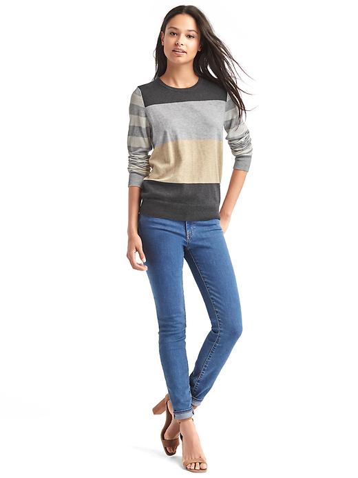 Image number 3 showing, Stripe colorblock pullover sweater