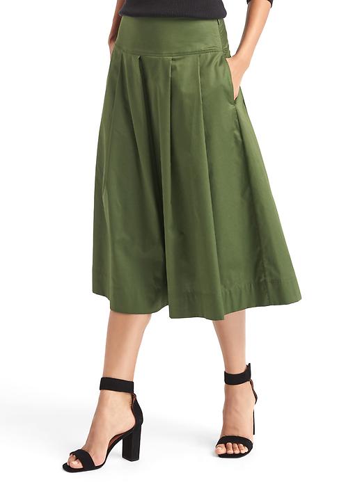 Image number 1 showing, Pleated A-line midi skirt
