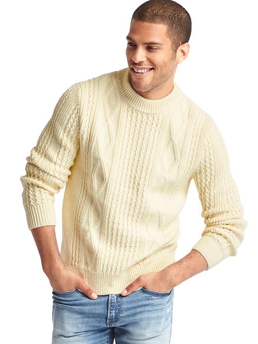 Image number 1 showing, Cable knit crew sweater