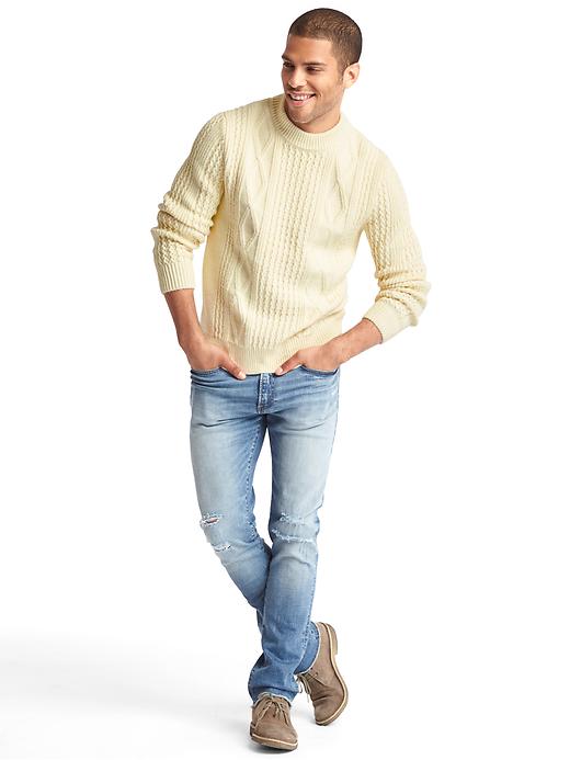 Image number 3 showing, Cable knit crew sweater
