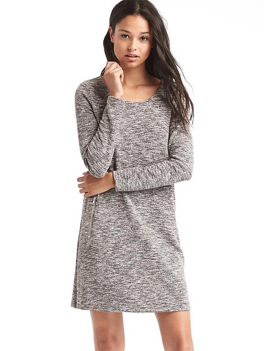 Image number 1 showing, A-line zip long sleeve dress
