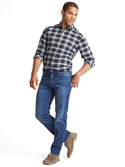 Image number 3 showing, Brushed back straight fit jeans