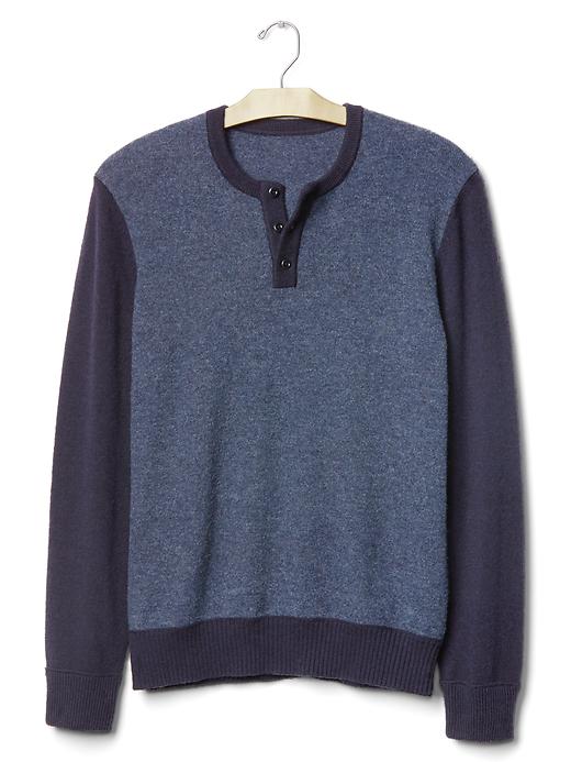 Image number 6 showing, Merino wool blend two-tone henley
