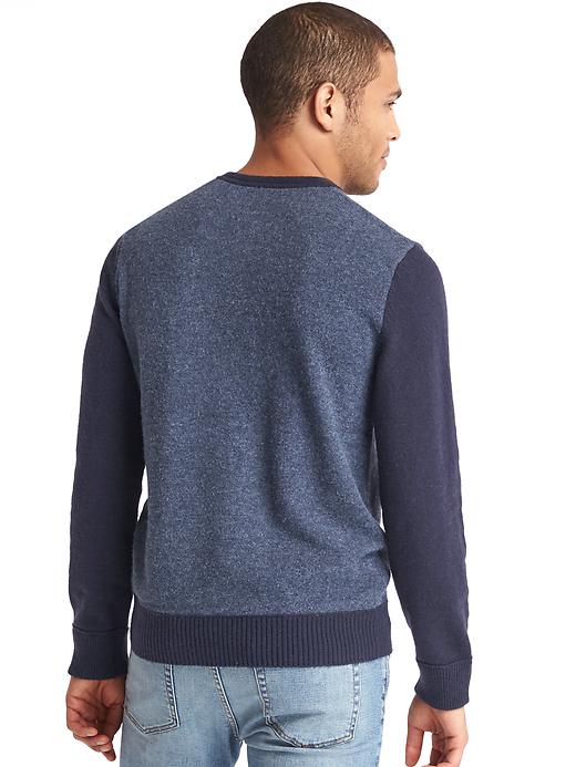 Image number 2 showing, Merino wool blend two-tone henley