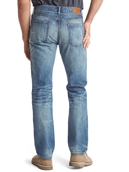 Image number 2 showing, Brushed denim straight fit jeans