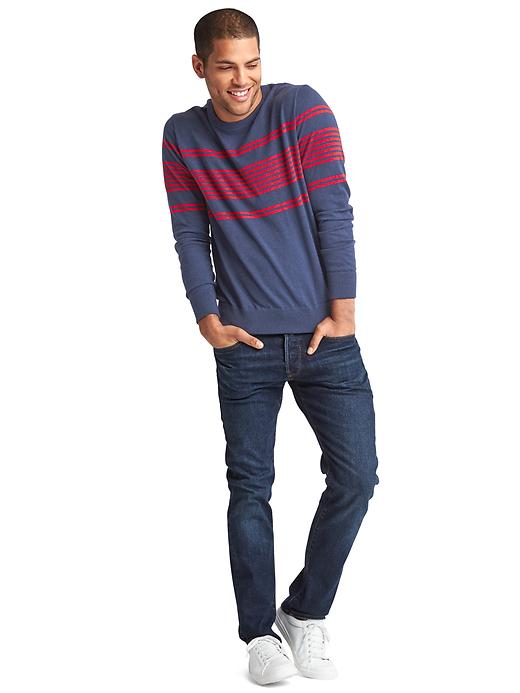 Image number 3 showing, Chest-stripe crew sweater