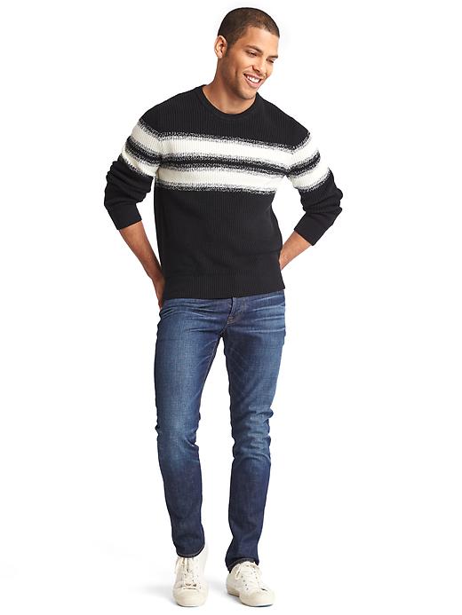 Image number 3 showing, Gradient chest-stripe crewneck sweater