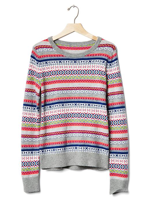 Image number 6 showing, Crazy fair isle merino wool blend sweater