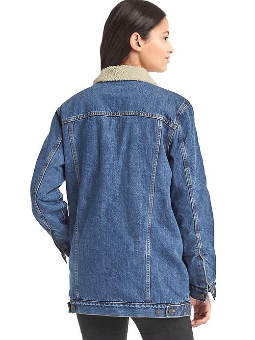 Image number 2 showing, 1969 icon long sherpa-lined denim jacket