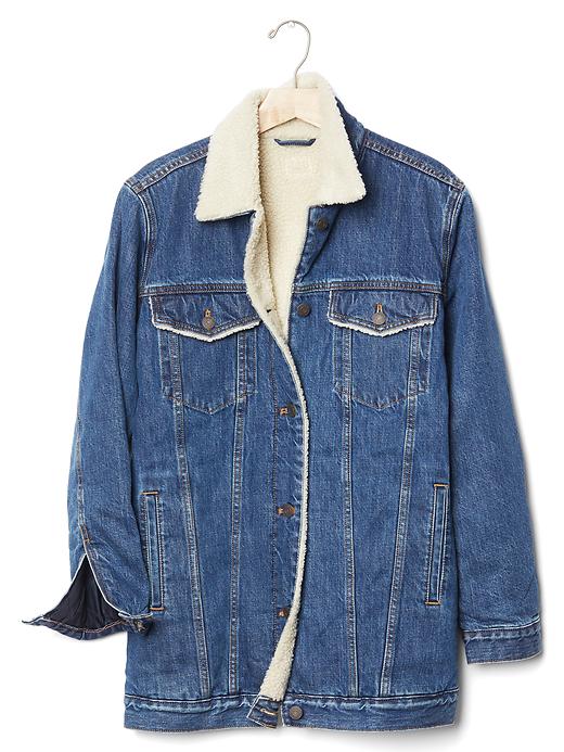 Image number 6 showing, 1969 icon long sherpa-lined denim jacket