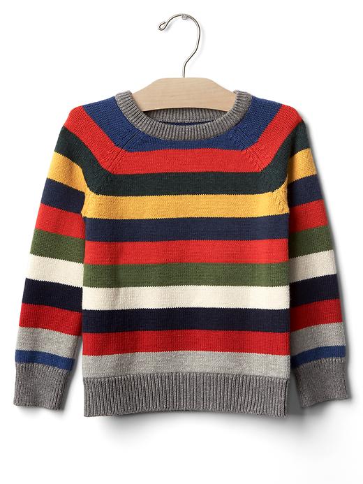 Image number 1 showing, Crazy stripe crew sweater