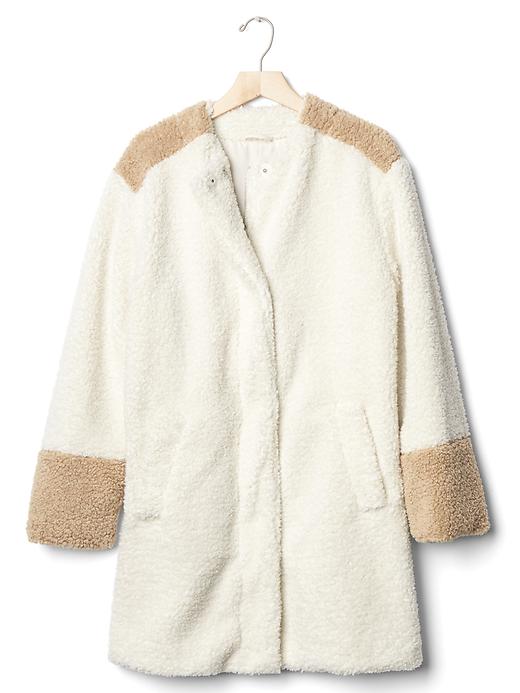 Image number 6 showing, Cozy sherpa collarless coat