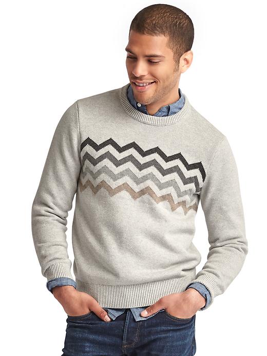 Image number 1 showing, Chest-chevron crew sweater
