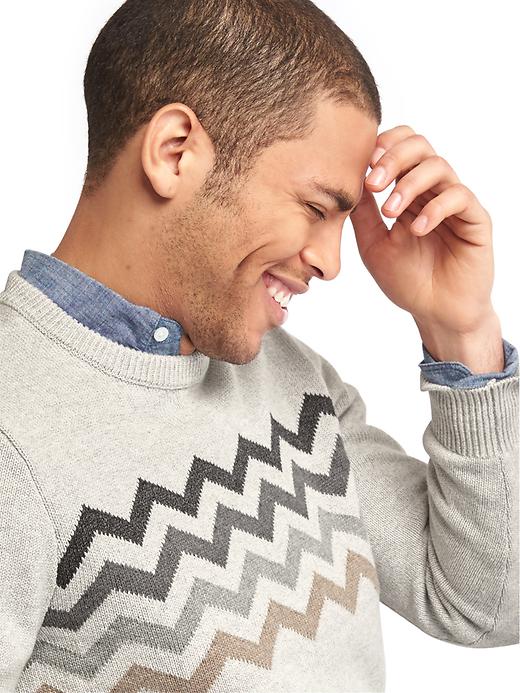 Image number 5 showing, Chest-chevron crew sweater
