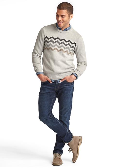 Image number 3 showing, Chest-chevron crew sweater