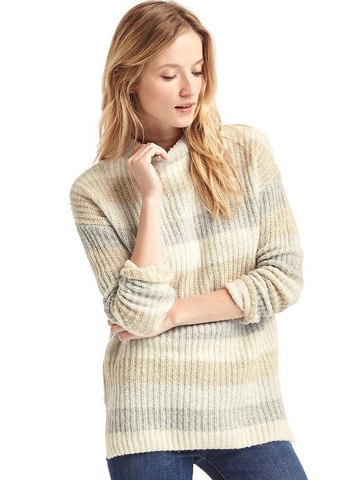 Image number 7 showing, Multi-color stripe tunic sweater