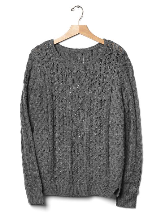 Image number 6 showing, Beaded cable knit sweater