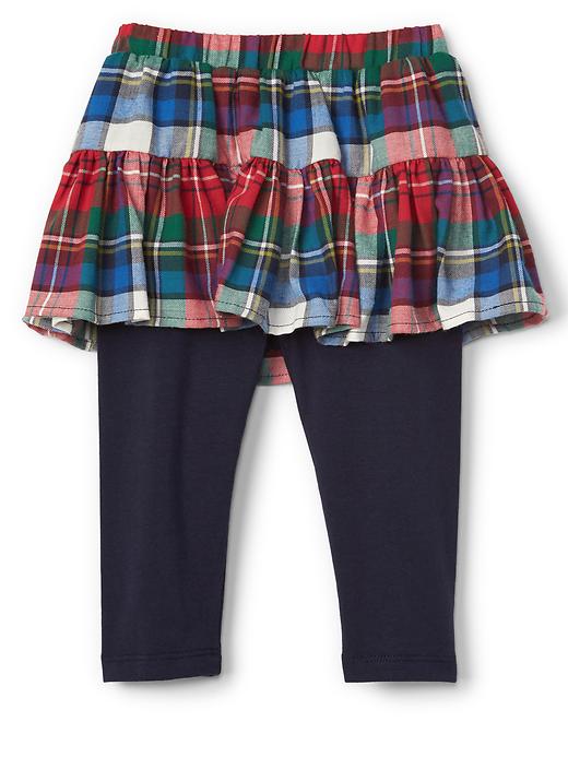 Image number 1 showing, Plaid skirt leggings