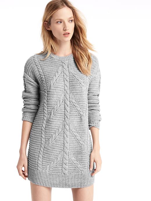 Image number 8 showing, Plait cable knit sweater dress