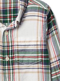 View large product image 3 of 3. Chalk plaid button-down flannel shirt