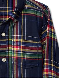 View large product image 3 of 3. Blue plaid button-down flannel shirt