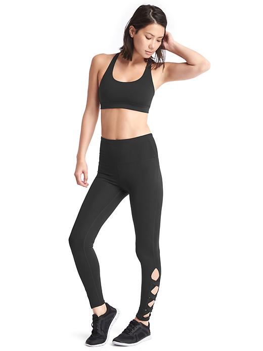 Image number 5 showing, GapFit Blackout Technology gFast strappy cutout high rise leggings