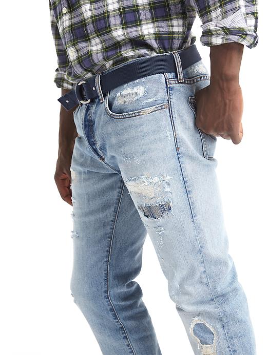 Image number 6 showing, Gap x GQ Michael Bastian distressed slim jeans