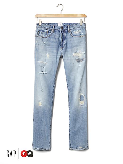 Image number 1 showing, Gap x GQ Michael Bastian distressed slim jeans