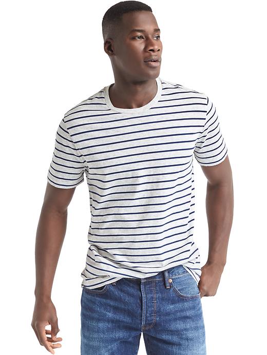 Image number 1 showing, Vintage wash small stripe tee