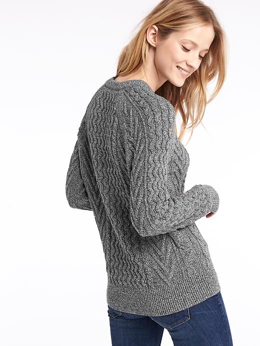 Image number 2 showing, Wavy cable knit sweater