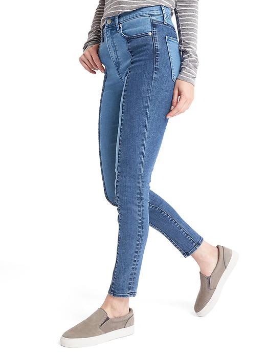 Image number 5 showing, Super high rise two-tone true skinny jeans